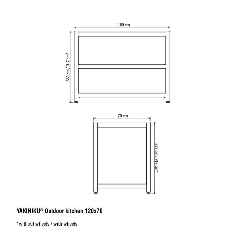 YAKINIKU LUXE BUITENKEUKEN FRAME 120X70CM MET 19'' GAT