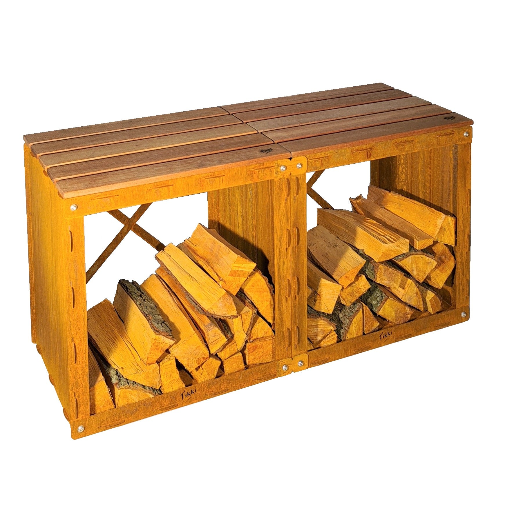 Fikki Wood Storage Bench