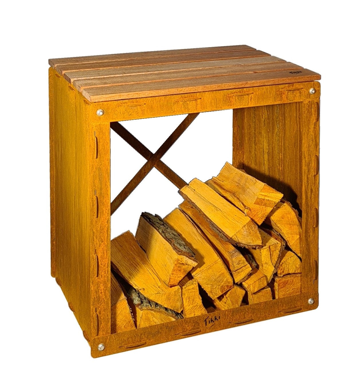 Fikki Wood Storage Hocker