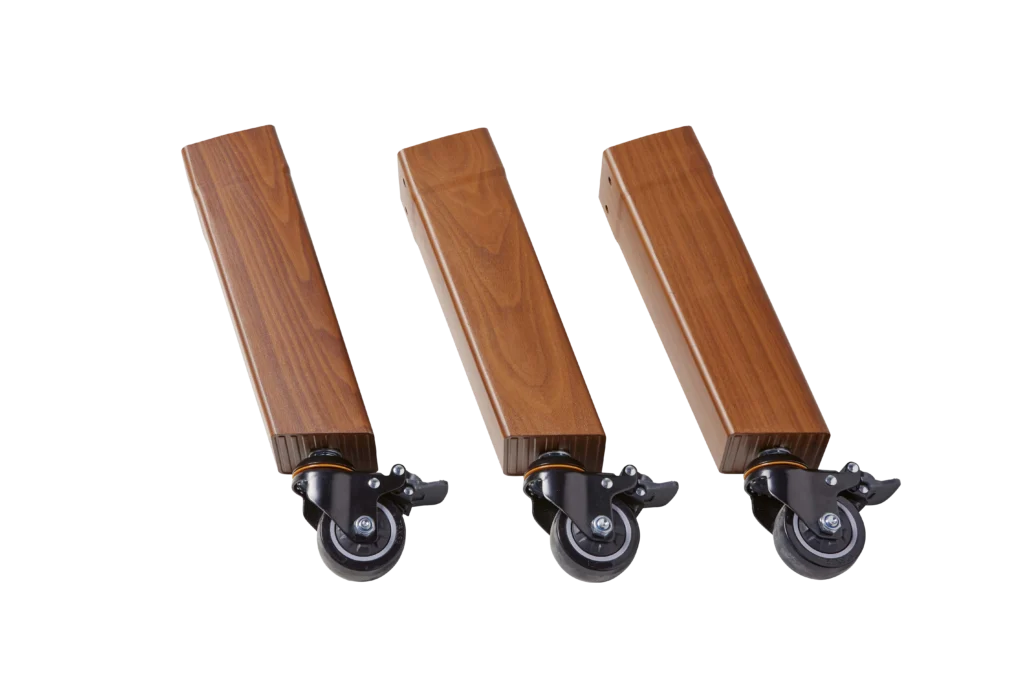 Verrijdbare poten hout look (3 st.)