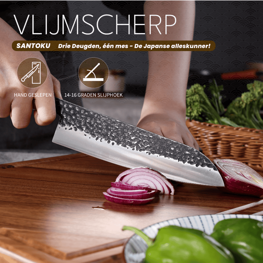 HB10 Santoku – Hammer Black (17,5 cm)