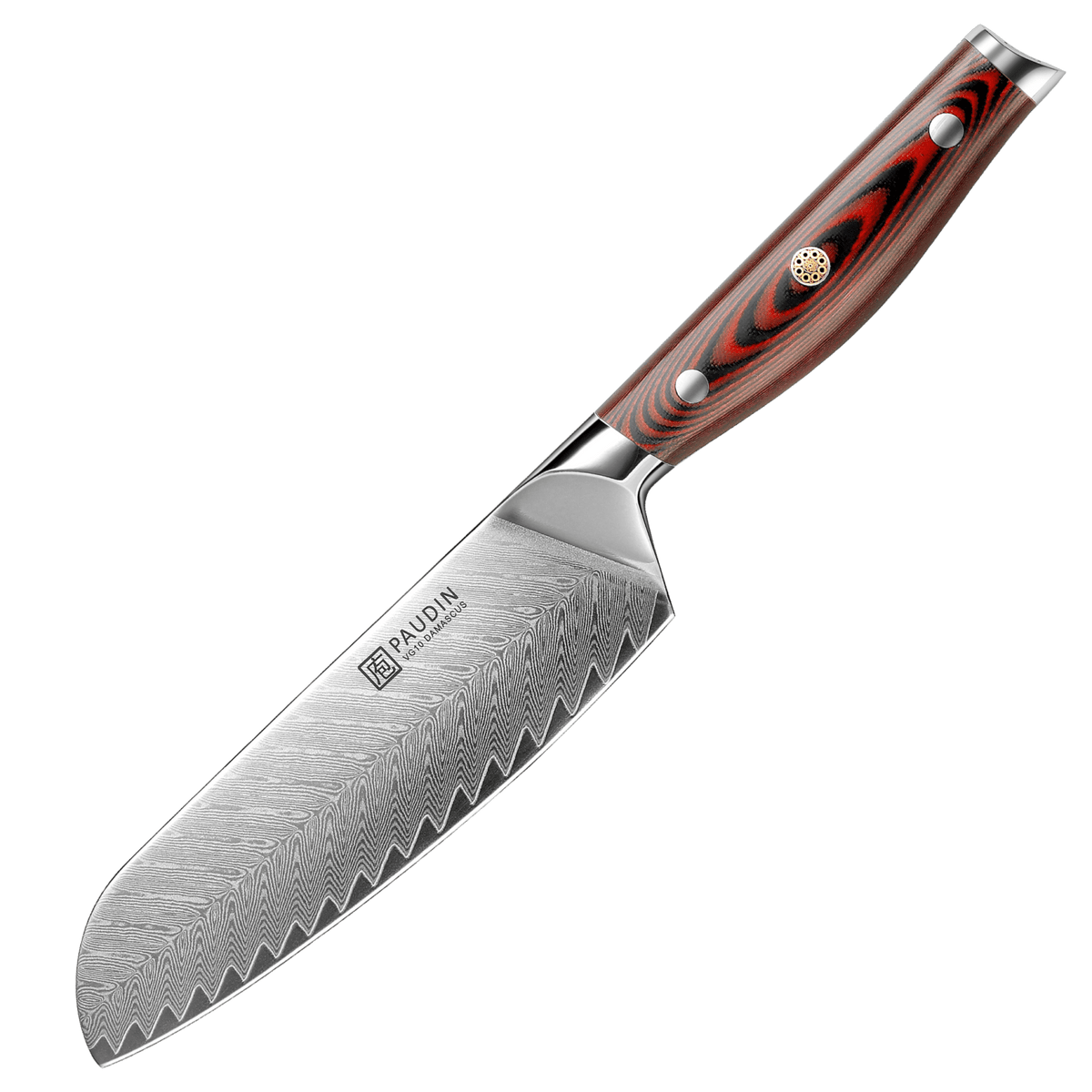 De BBQ Store, P4 Professioneel Damascus Santoku Mes 17,5 cm