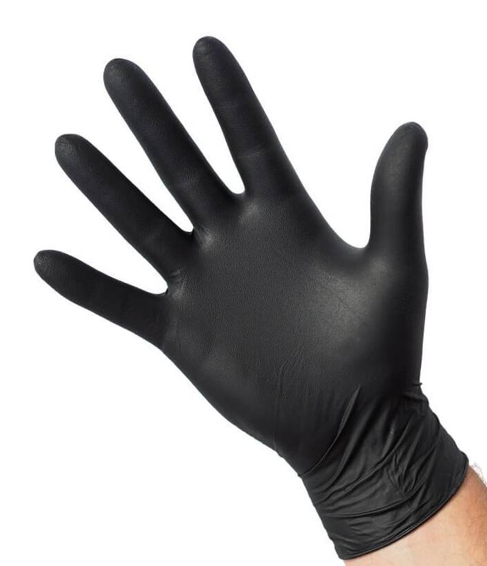 Nitrile handschoen poedervrij zwart 100st XL